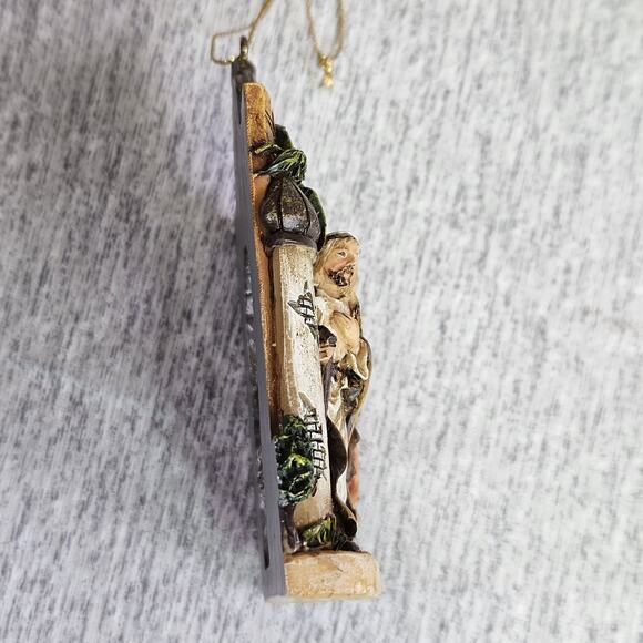 VTG Christmas Ornament Holy Family Flight From Egypt Nativity Resin Baby Jesus - Picture 12 of 16